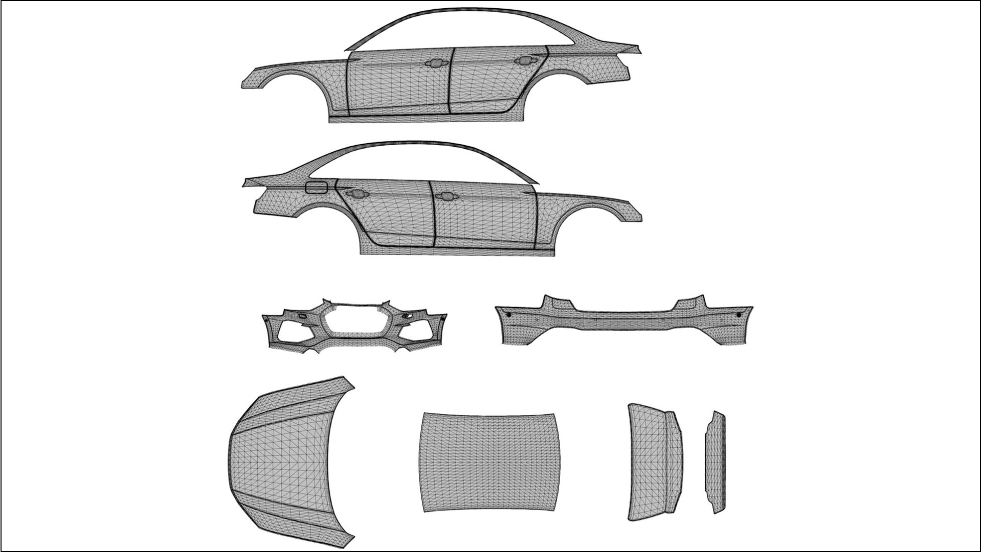 Audi S4 sedan B9 facelift Ochranná Fólia Laku | CrystalGuard Transparentná PPF Kompletný Predrezaný Kit