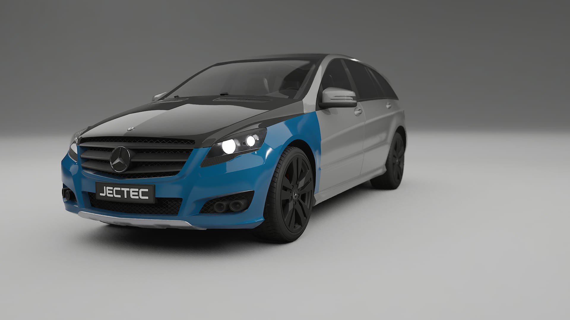 Mercedes R-class W251 facelift | CrystalGuard PPF Predný kit s kapotou v karbónovom štýle