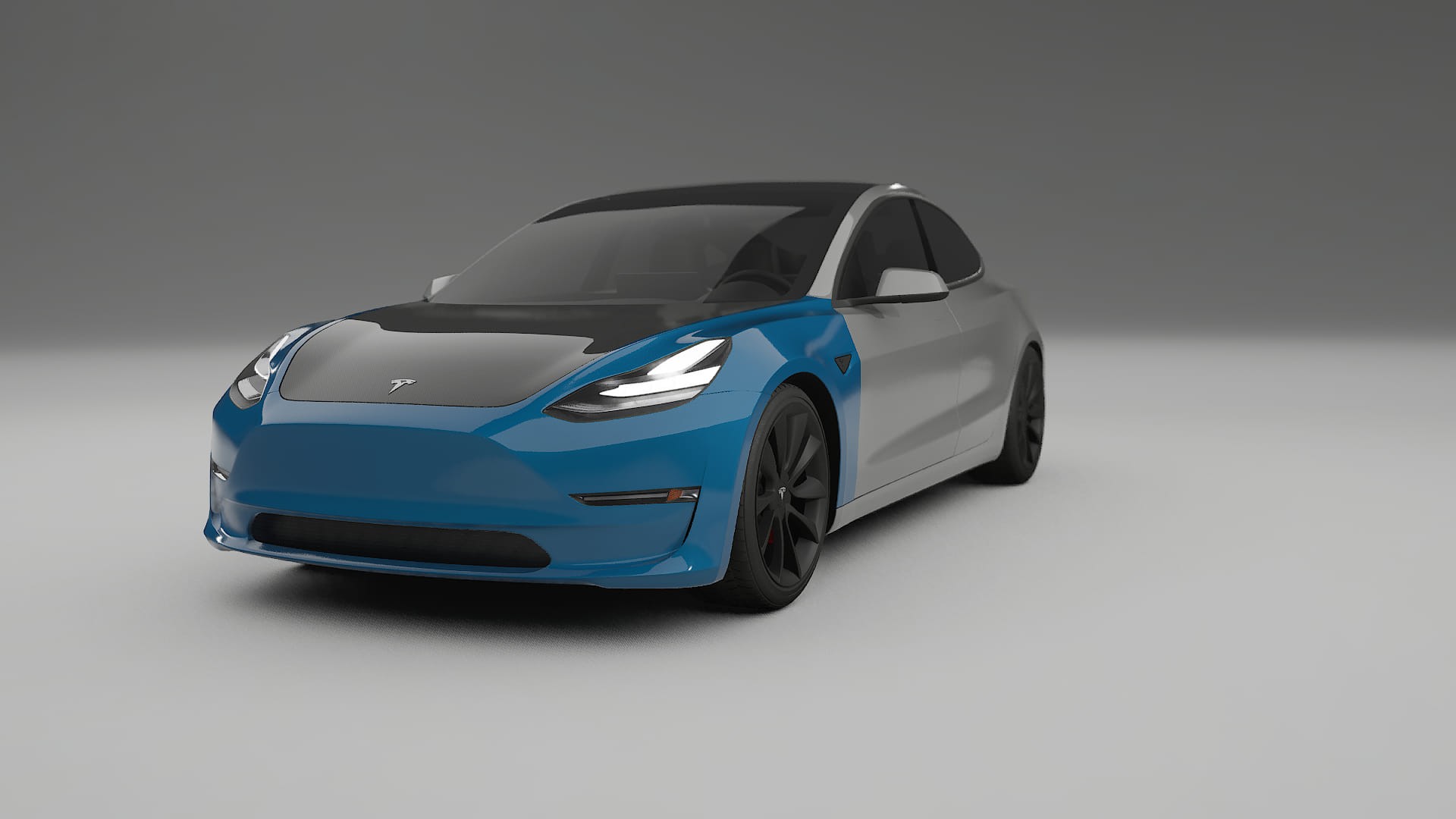 Tesla Model 3 | CrystalGuard PPF Predný kit s kapotou v karbónovom štýle