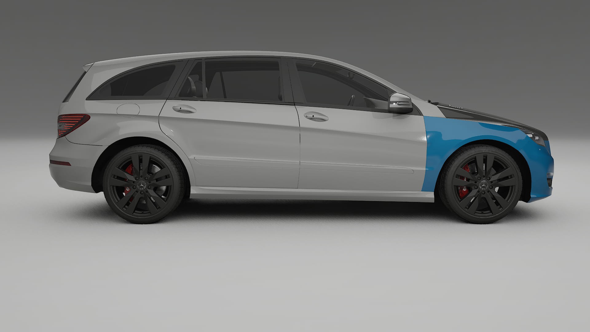 Mercedes R-class W251 facelift | CrystalGuard PPF Predný kit s kapotou v karbónovom štýle
