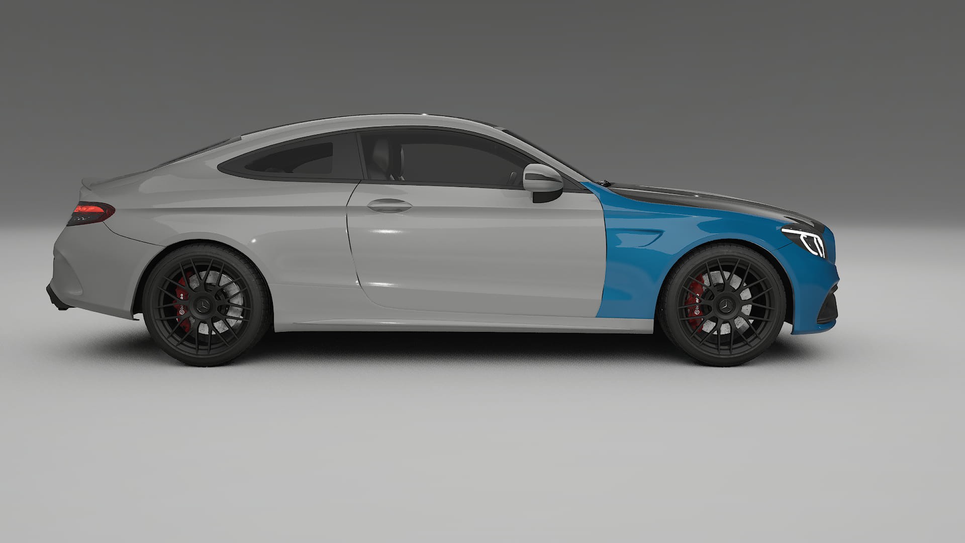 Mercedes C63 AMG W205 coupe | CrystalGuard PPF Predný kit s kapotou v karbónovom štýle