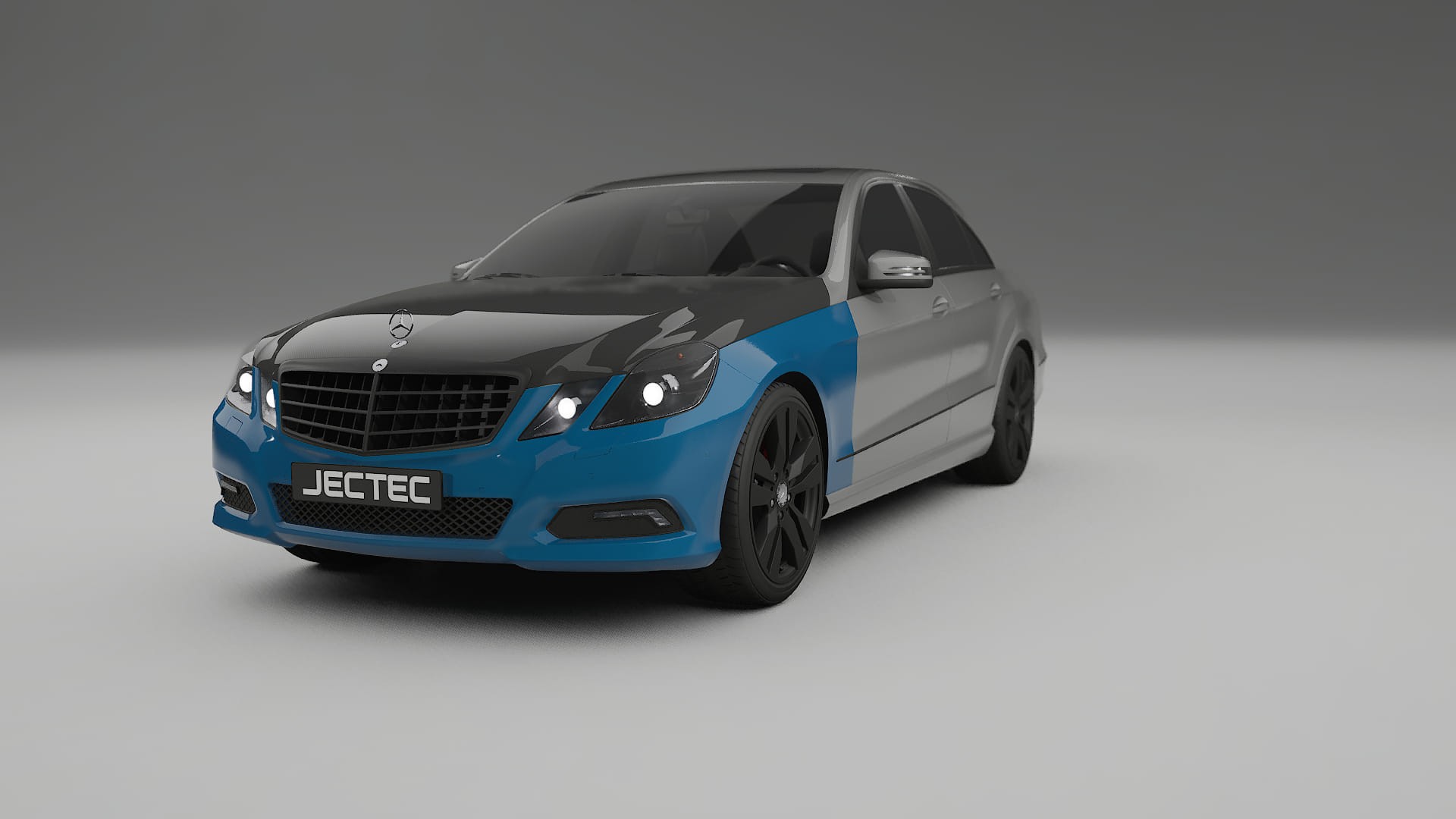 Mercedes E-class sedan W212 Prefacelift | CrystalGuard PPF Predný kit s kapotou v karbónovom štýle