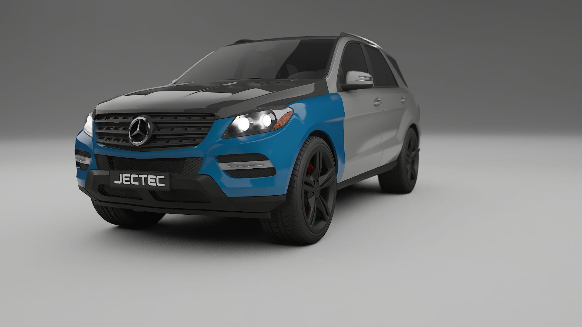 Mercedes M-class W166 | CrystalGuard PPF Predný kit s kapotou v karbónovom štýle