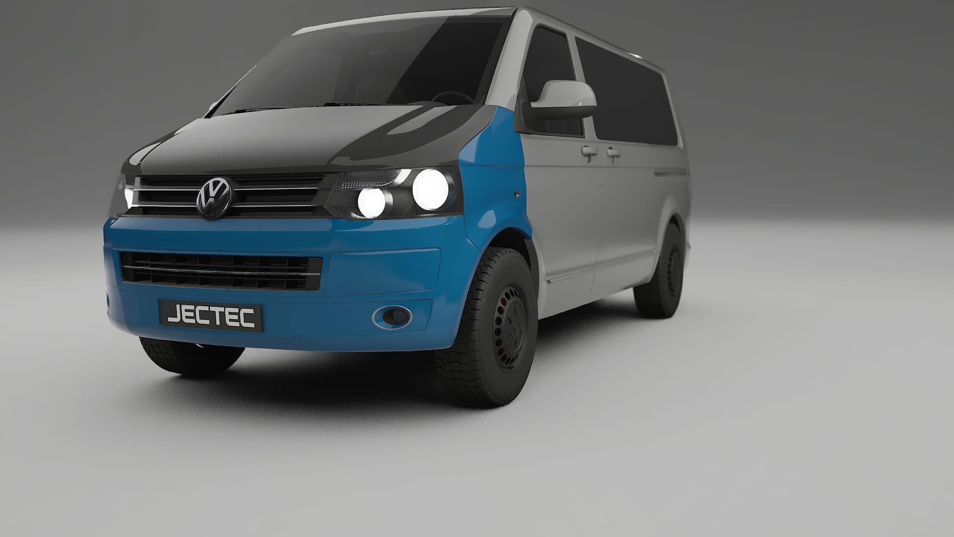 VW Transporter T5 Caravelle | CrystalGuard PPF Predný kit s kapotou v karbónovom štýle