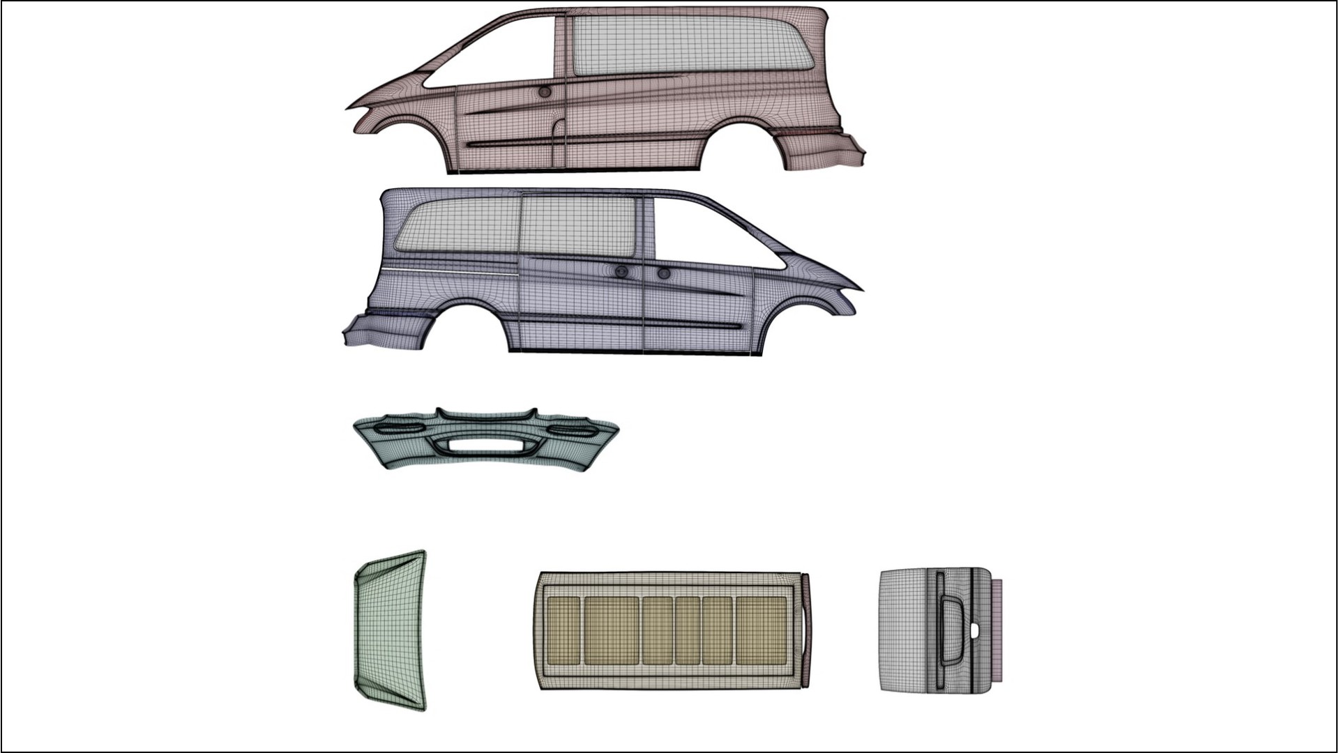 Mercedes Vito Short W639 facelift LCI VECTOR WIBE Designed Wrap PPF Kit – Printable Polyurethane Film