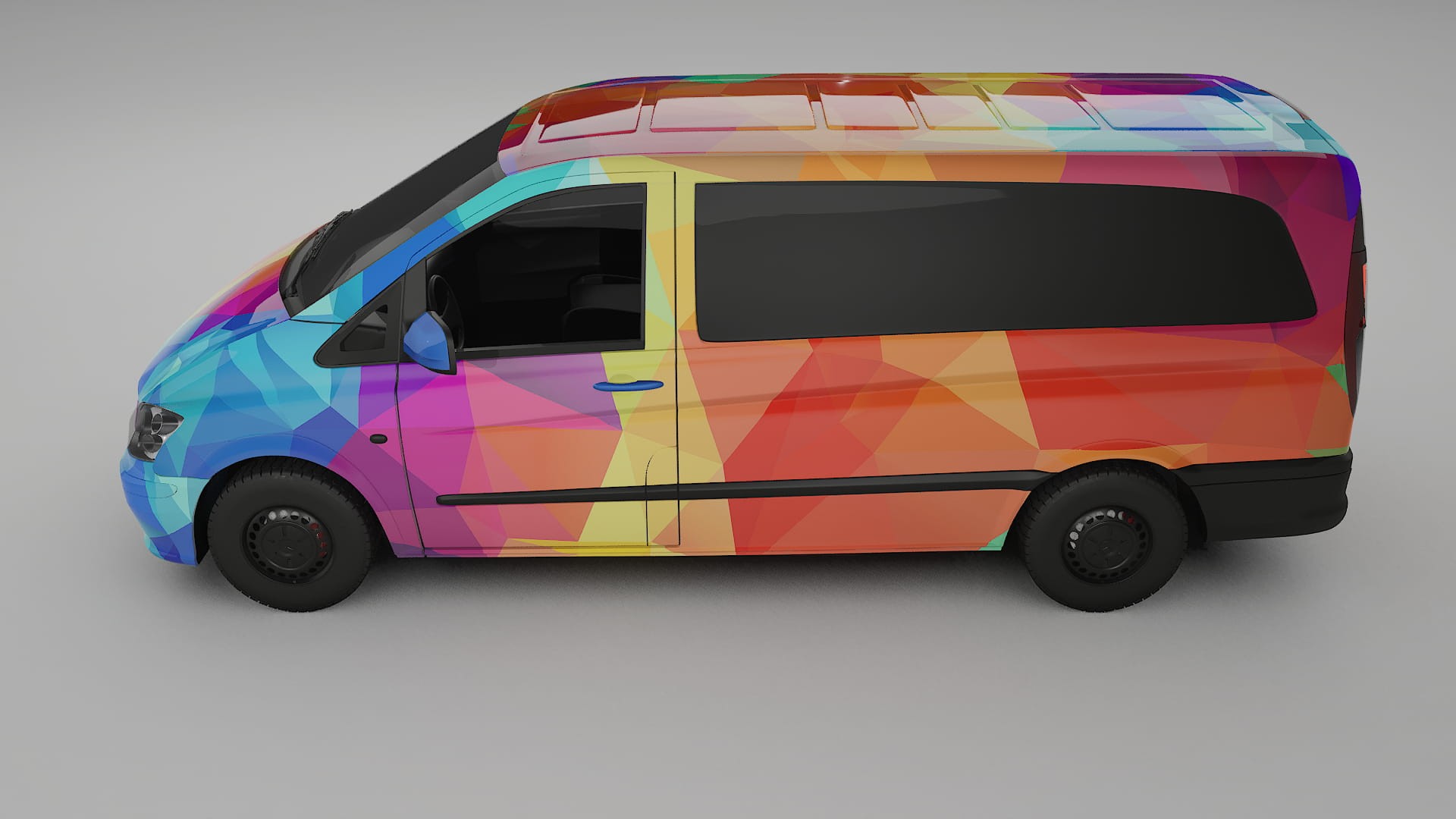 Mercedes Vito Short W639 facelift LCI VECTOR WIBE Designed Wrap PPF Kit – Printable Polyurethane Film