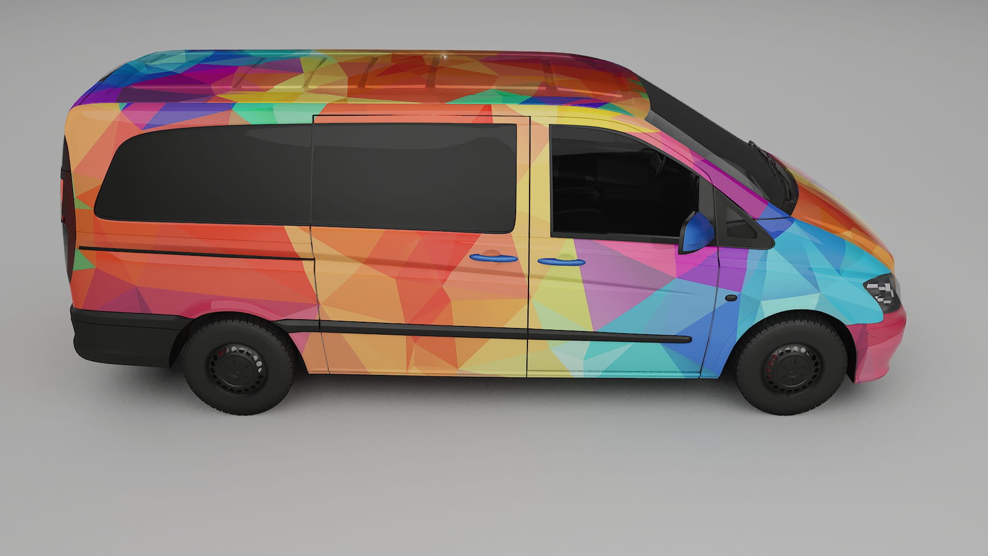 Mercedes Vito Short W639 facelift LCI VECTOR WIBE Designed Wrap PPF Kit – Printable Polyurethane Film