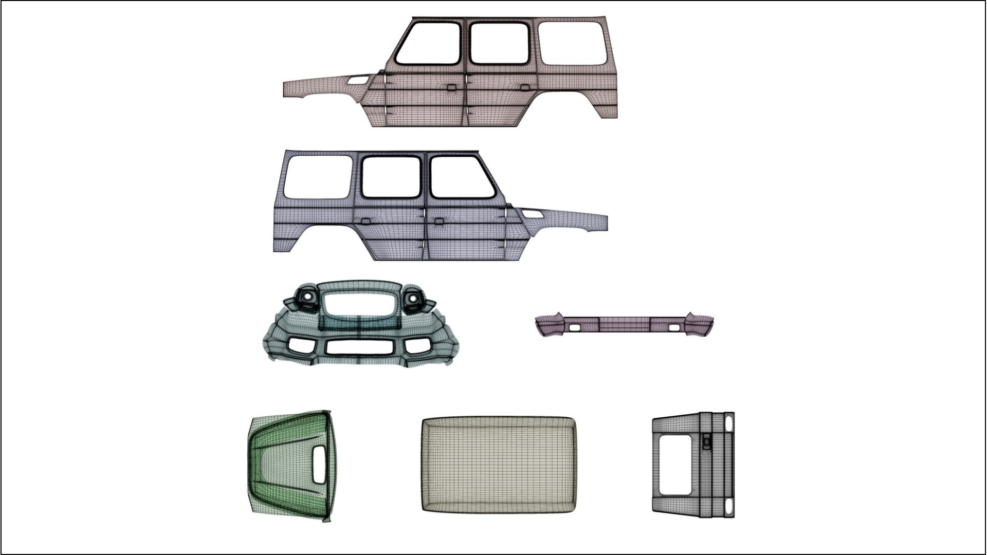 Mercedes G-class 4x4 W463 TPU Paint Protection Film | FROST Color Change PPF Full Pre-Cut Kit